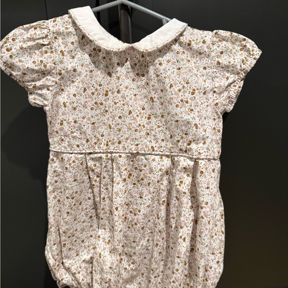 Floral Baby Romper with Peter Pan Collar - Picture 1 of 3